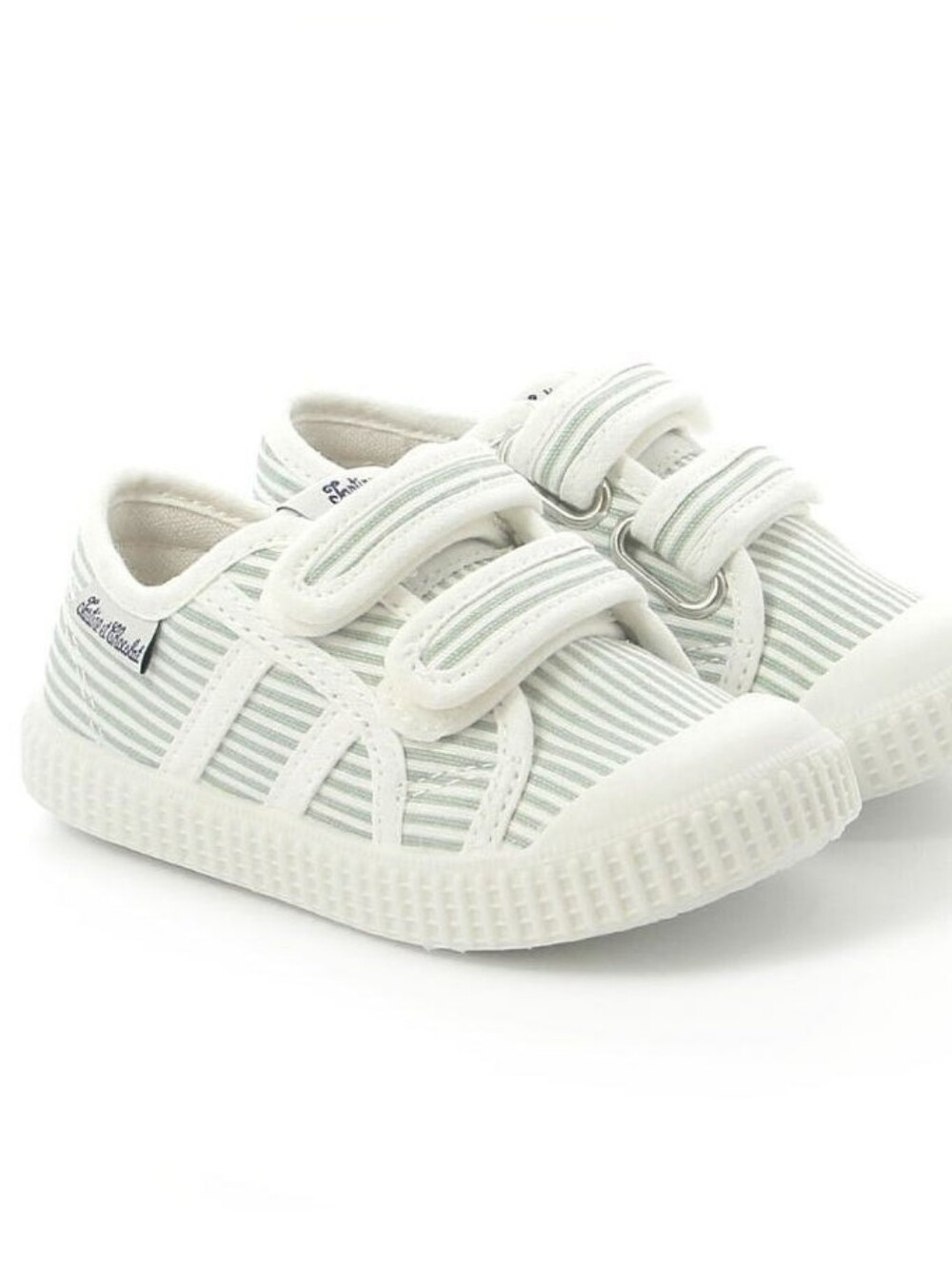 Tartine et Chocolat Striped Canvas Sneakers Shoes US 10.5 EU 27 Sage Green